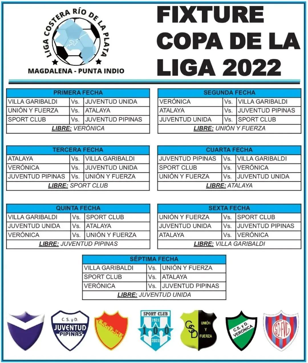 La Liga Costera Del R O De La Plata Inform El Fixture Del Segundo